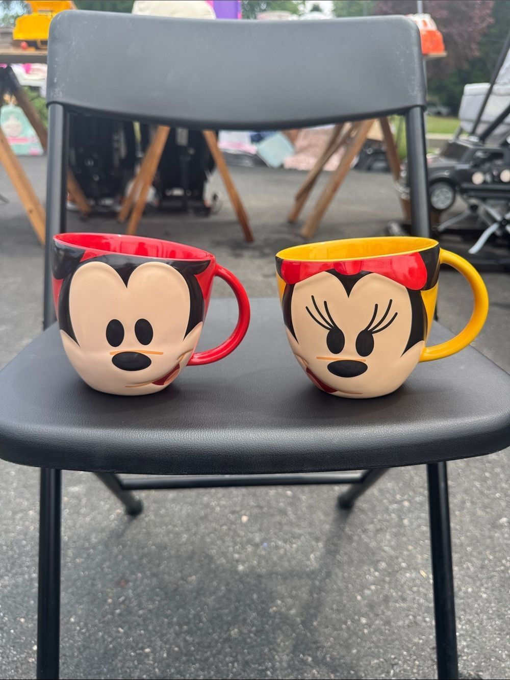 Disney Mickey and Minnie Face Ceramic Mugs